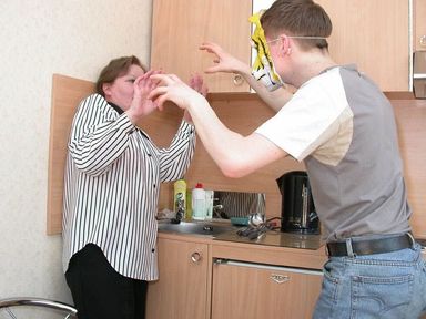 Trying to scare mom ? I'll teach you, you naughty 