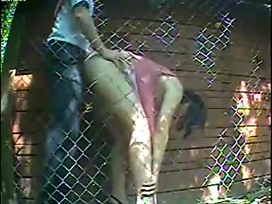 Father and daughter in the backyard